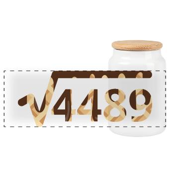 67 Meme Square - Panoramic Cookie Jar with Wooden Lid - white - Front