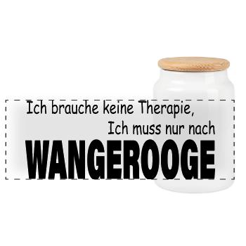 Therapie WANGEROOGE - Panorama Keksdose mit Holzdeckel - Weiß - Vorne