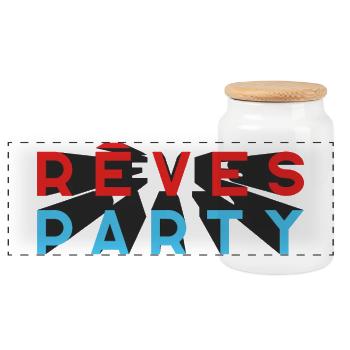RÊVE PARTY #2 - let's talk - Boîte à biscuits avec couvercle en bois - blanc - Devant