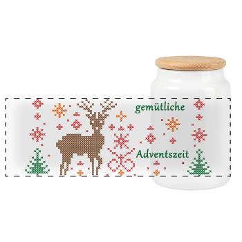 Avent - Boîte à biscuits avec couvercle en bois - blanc - Devant