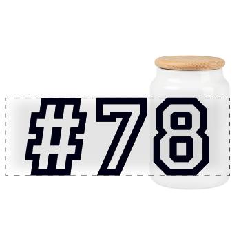 1978 Hashtag 78 - Panoramic Cookie Jar with Wooden Lid - white - Front
