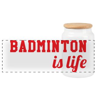 Le badminton c'est la vie ! - Boîte à biscuits avec couvercle en bois - blanc - Devant