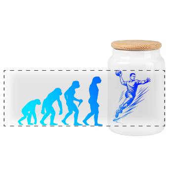Œuvres propres de handball pour le handball masculin - Boîte à biscuits avec couvercle en bois - blanc - Devant