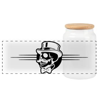Groom Squelette - Boîte à biscuits avec couvercle en bois - blanc - Devant