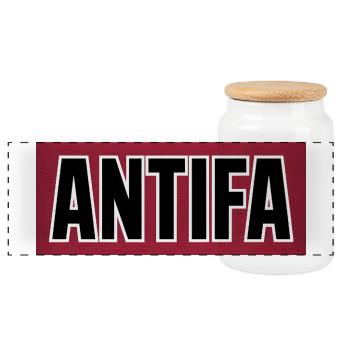 Antifa - Produits dérivés antifascistes - Boîte à biscuits avec couvercle en bois - blanc - Devant