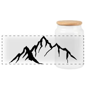 Berge Wandern Bergfans  - Panorama Keksdose mit Holzdeckel - Weiß - Vorne