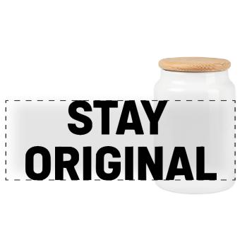 Stay Original T-Shirt Women Authentic Black - Panoramic Cookie Jar with Wooden Lid - white - Front