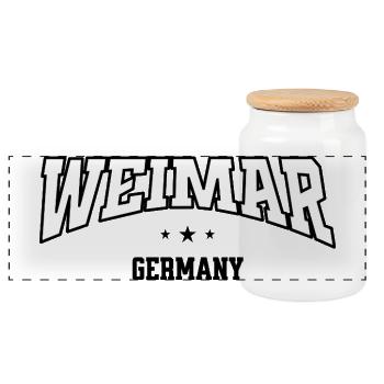 Style Lettres de Weimar Style Rétro - Boîte à biscuits avec couvercle en bois - blanc - Devant