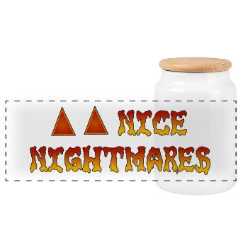 Nice Nightmares Feuertraum - Panorama Keksdose mit Holzdeckel - Weiß - Vorne