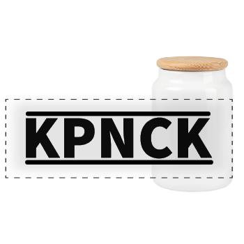 Köpenick KPNCK Berlin Stadt Design - Panoramic Cookie Jar with Wooden Lid - white - Front