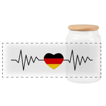 Maillot de fan de football ECG de l’Allemagne Heartbeat - Boîte à biscuits avec couvercle en bois - blanc - Devant