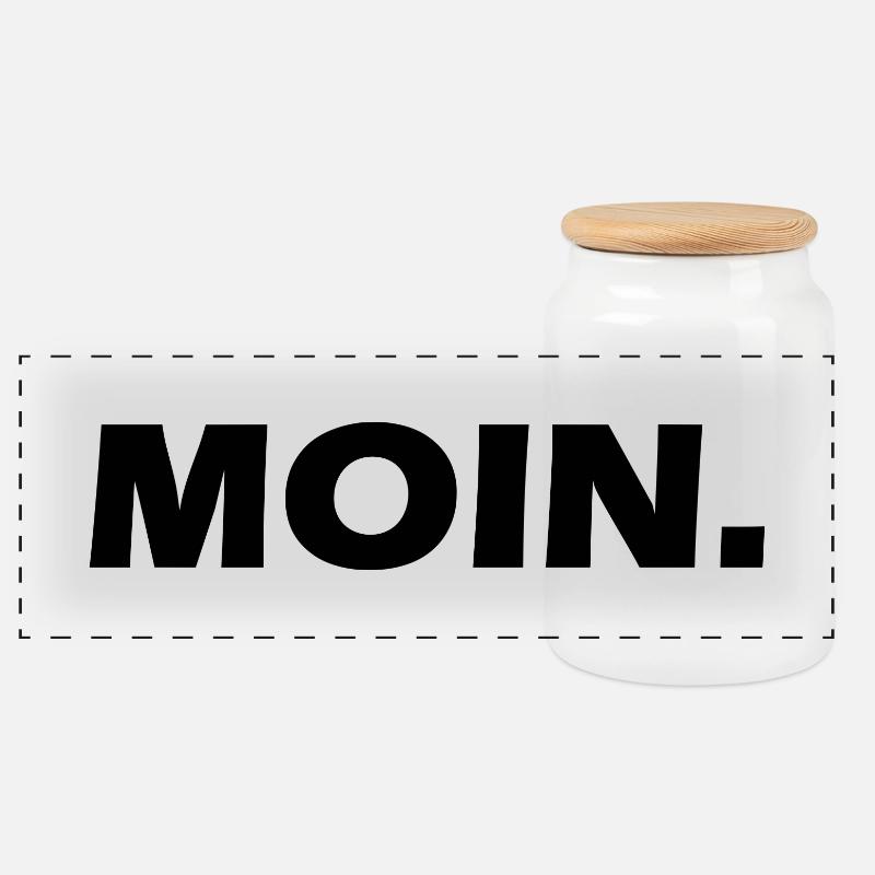 Moin. - Panorama Keksdose mit Holzdeckel - Weiß