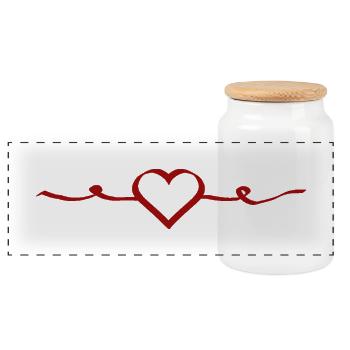 rotes herz rot Geschenk Valentinstag - Panorama Keksdose mit Holzdeckel - Weiß - Vorne