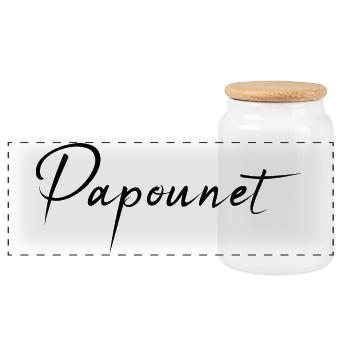 PAPOUNET. PAPA. FÊTE DES PÈRES. BONNE FÊTE PAPA - Boîte à biscuits avec couvercle en bois - blanc - Devant