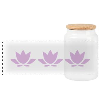 Lotus Flower Lotus Flower Flower Pastel Flower Yoga - Panoramic Cookie Jar with Wooden Lid - white - Front