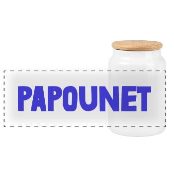 PAPOUNET. PAPA. FÊTE DES PÈRES. BONNE FÊTE PAPA - Boîte à biscuits avec couvercle en bois - blanc - Devant