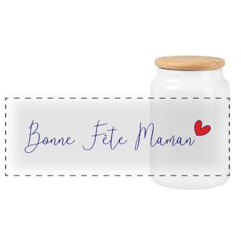 BONNE FÊTE MAMAN. MAMAN. FÊTE DES MÈRES. JE T'AIME - Boîte à biscuits avec couvercle en bois - blanc - Devant