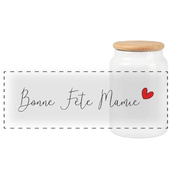 MAMAN,FÊTE DES MÈRES,BONNE FÊTE MAMAN,JE T'AIME - Boîte à biscuits avec couvercle en bois - blanc - Devant