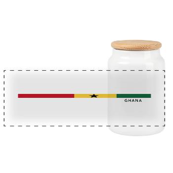 Ghana Flagge im Still - Panorama Keksdose mit Holzdeckel - Weiß - Vorne