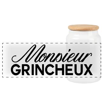 monsieur grincheux - Boîte à biscuits avec couvercle en bois - blanc - Devant