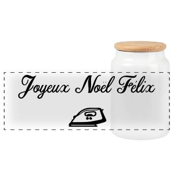 JOYEUX NOEL FELIX - Boîte à biscuits avec couvercle en bois - blanc - Devant