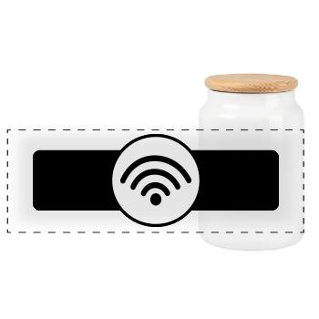 Wifi - Panorama Keksdose mit Holzdeckel - Weiß - Vorne