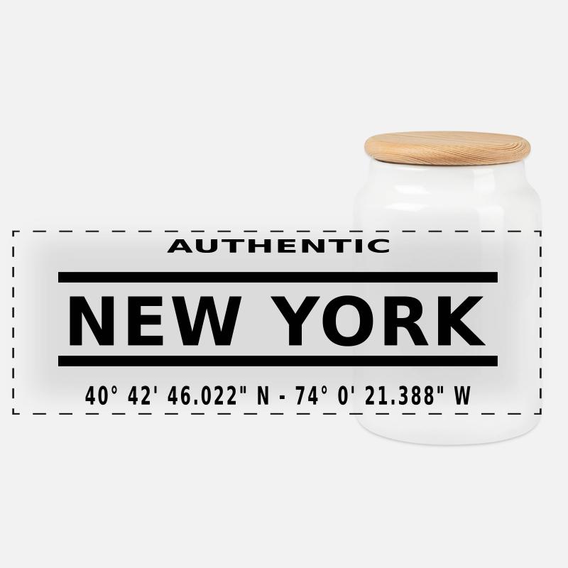 NEW YORK - Panorama Keksdose mit Holzdeckel - Weiß