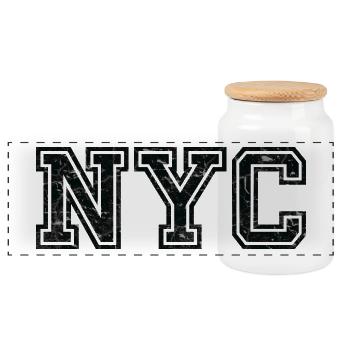 NYC New York City Traveler Souvenir Geschenk NYC Liebhaber - Panorama Keksdose mit Holzdeckel - Weiß - Vorne