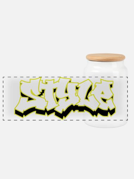 Style Grafiti - Panorama Keksdose mit Holzdeckel - Weiß