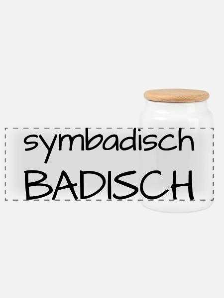Symbadisch Badisch - Panorama Keksdose mit Holzdeckel - Weiß