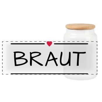 Bride hen party - Panoramic Cookie Jar with Wooden Lid - white - Front