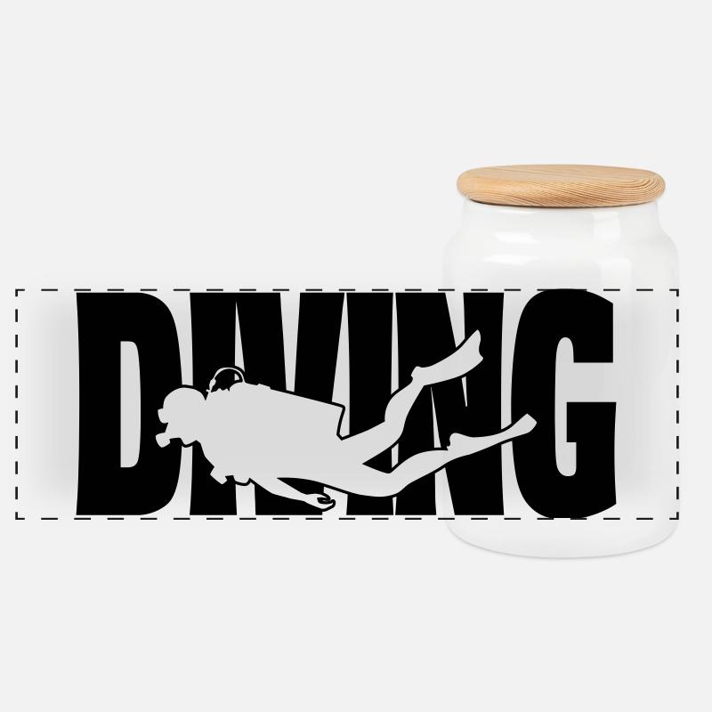 diving II - Panorama Keksdose mit Holzdeckel - Weiß