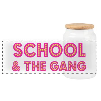 School & the Gang - Girlie shirt for school children - Panoramic Cookie Jar with Wooden Lid - white - Front