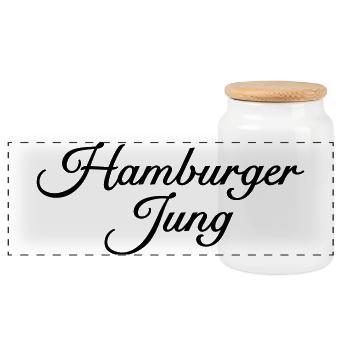 Hamburger Jung Klassisch - Panorama Keksdose mit Holzdeckel - Weiß - Vorne