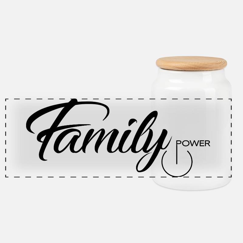 family power - Panorama Keksdose mit Holzdeckel - Weiß