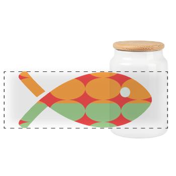 FISH. APRIL FOOL. HOLIDAY. SUMMER. HUMOR - Panoramic Cookie Jar with Wooden Lid - white - Front