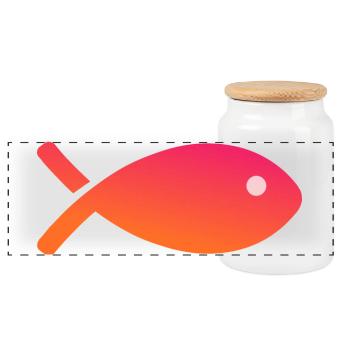 SARDINE. FISH. APRIL FOOL. EASTER. SEA - Panoramic Cookie Jar with Wooden Lid - white - Front
