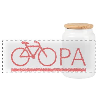 bester Opa Fahrrad Mountainbike Radeln Kritzeln - Panorama Keksdose mit Holzdeckel - Weiß - Vorne