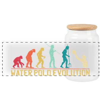 Wasserball Evolution Progression Design - Panorama Keksdose mit Holzdeckel - Weiß - Vorne