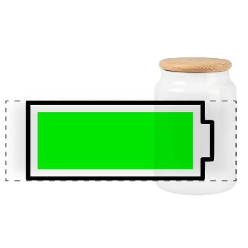 Batterie de conception de bloc vert néon pleine énergie - Boîte à biscuits avec couvercle en bois - blanc - Devant