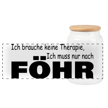 Therapie FÖHR - Panorama Keksdose mit Holzdeckel - Weiß - Vorne