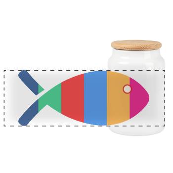 POISSON. POISSON D'AVRIL. VACANCES. ETE. HUMOUR - Boîte à biscuits avec couvercle en bois - blanc - Devant