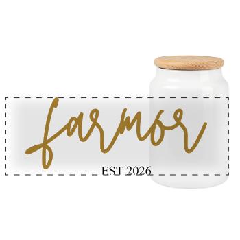 Farmor Est 2026 - Boîte à biscuits avec couvercle en bois - blanc - Devant