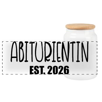 Abiturientin 2026 Abi - Panorama Keksdose mit Holzdeckel - Weiß - Vorne