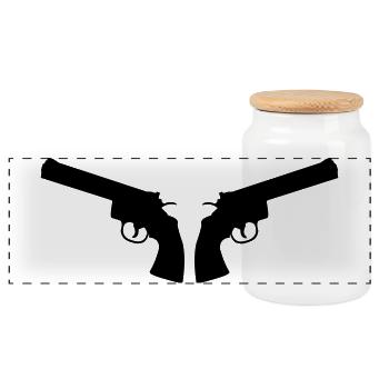 Armes - Boîte à biscuits avec couvercle en bois - blanc - Devant