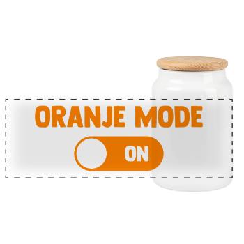 Oranje Mode ON - Nederland Niederlande Netherlands - Panorama Keksdose mit Holzdeckel - Weiß - Vorne