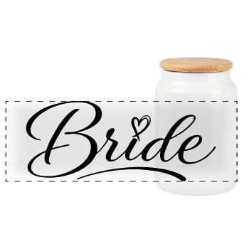 Bride - Panorama Keksdose mit Holzdeckel - Weiß - Vorne