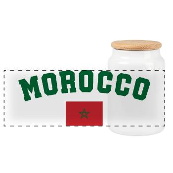 Maroc morocco - Boîte à biscuits avec couvercle en bois - blanc - Devant