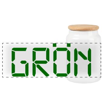 Grün – LCD - Panorama Keksdose mit Holzdeckel - Weiß - Vorne