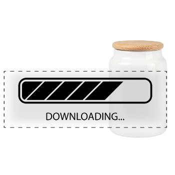 Downloading - Panoramic Cookie Jar with Wooden Lid - white - Front